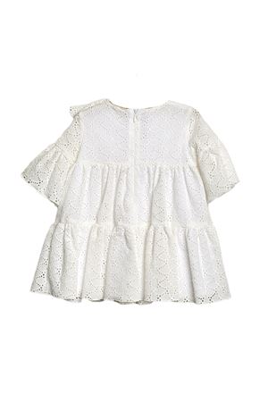 Abito in cotone pizzo sangallo bianco LITTLE BEAR KIDS | 8204BIANCO